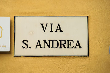 Targa Indicazione Via Sant' Andrea, Strada, Pisa