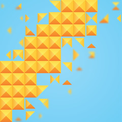 Abstract Orange Square On A Blue Background