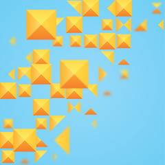 Abstract Orange Square On A Blue Background