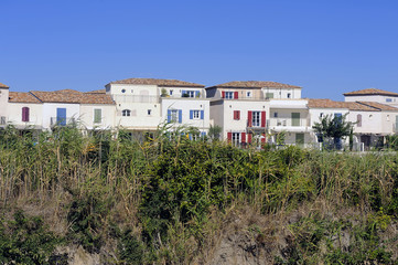 Obraz premium Residential area with marina at Aigues-Mortes