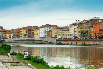 Panorama, veduta Ponte di Mezzo di Pisa