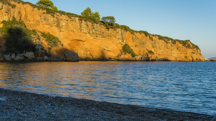 Fototapeta na wymiar Red Castle beach of alonissos, Greece