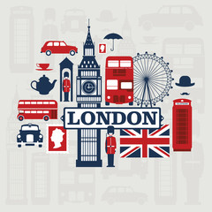 Fototapeta London vector set obraz