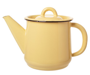 small yellow enameled coffee pot