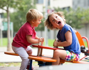 Children having fun at playground