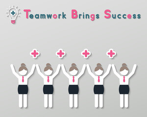 positive thinking teamwork business concept