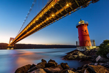 George Washington Bridge and the Little Red Lighthouse