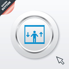 Elevator icon. Person symbol with up down arrows