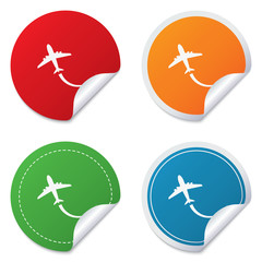 Airplane sign icon. Travel trip symbol.
