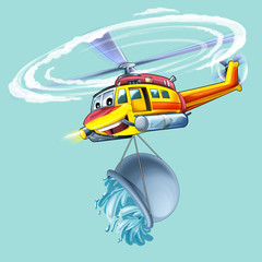 Obraz na płótnie Canvas Cartoon helicopter - illustration for the children