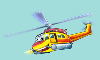 Cartoon helicopter - illustration for the children