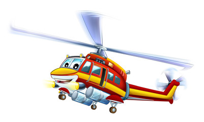 Cartoon helicopter - illustration for the children