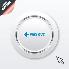 Way out left sign icon. Arrow symbol.