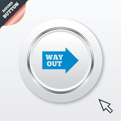 Way out right sign icon. Arrow symbol.