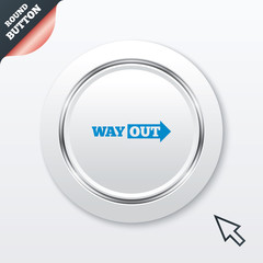 Way out right sign icon. Arrow symbol.