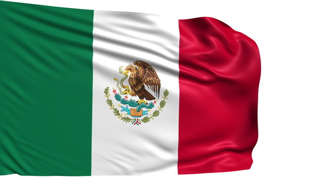 flag of Mexico with fabric structure; looping