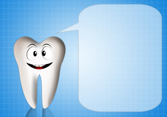 Tooth with comic for dentist