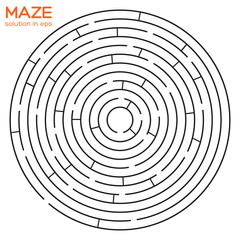 Circular maze with solution in eps - 70490035