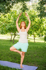 Fototapeta premium Relaxing with yoga