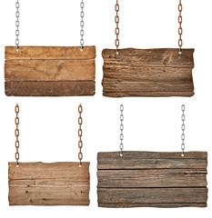 wooden sign with chain hanging background message