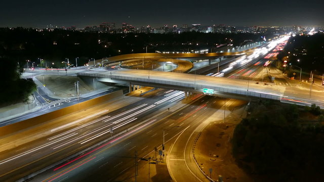 San Diego Freeway Night Time Lapse with Zoom