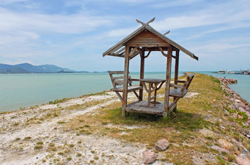 Gazebo on beautiful beach in Samui, Thailand
