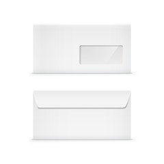 White Blank Envelope Isolated