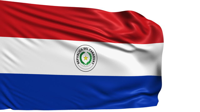 flag of Paraguay with fabric structure; looping