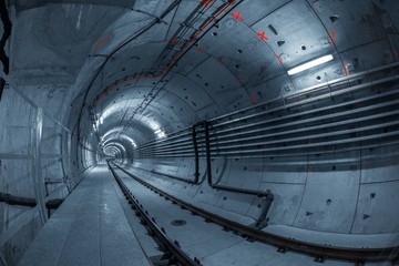 Underground tunnel for the subway