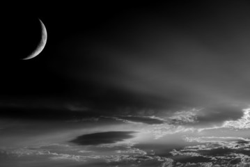 Fototapeta na wymiar Moon and Clouds