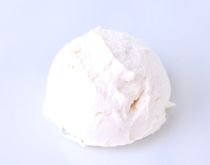 Vanilla ice cream  isolated on white