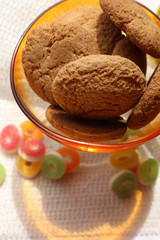 Tasty cookies on table, close-up