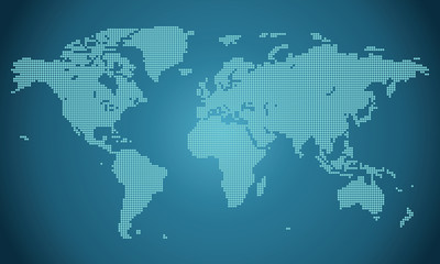 Fototapeta na wymiar Dotted world map illustration
