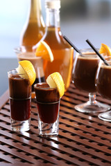 Espresso cocktail served on table