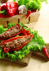 Stuffed pepper with meat and vegetables