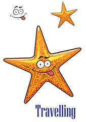 Cartoon ocean starfish character