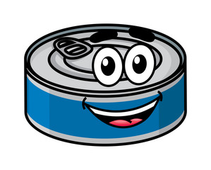 Cartoon happy tin can character