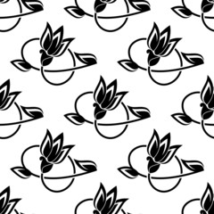 Floral seamless pattern with decorative ornate flowers