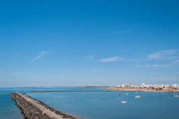 Breakwater in Portimao bay, Portugal