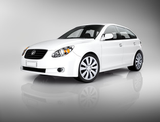 Contemporary White Shiny Luxury Vehicle