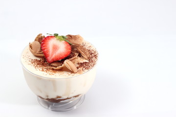 tiramisu with amaretto in glass