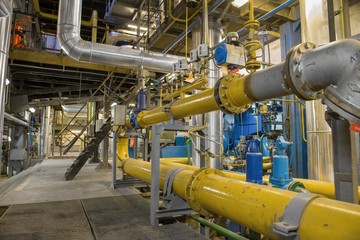 Industrial pipes in a thermal power plant