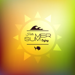 Retro styled summer calligraphic design card