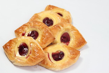 Fresh baked aweet Cherry Danish Pastry.