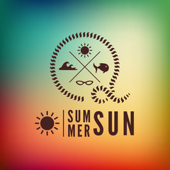 Retro styled summer calligraphic design card