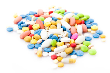 pills isolated on white background