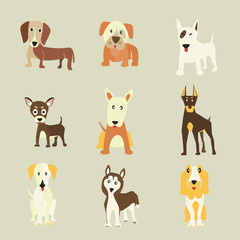Obraz na płótnie Canvas Set of Dogs icons vector