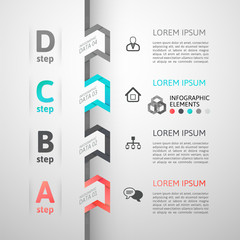 Modern business step origami style options banner