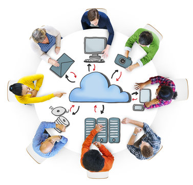 Group of People Brainstorming about Cloud Storage