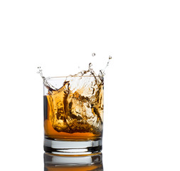 whisky splash isolated on a white